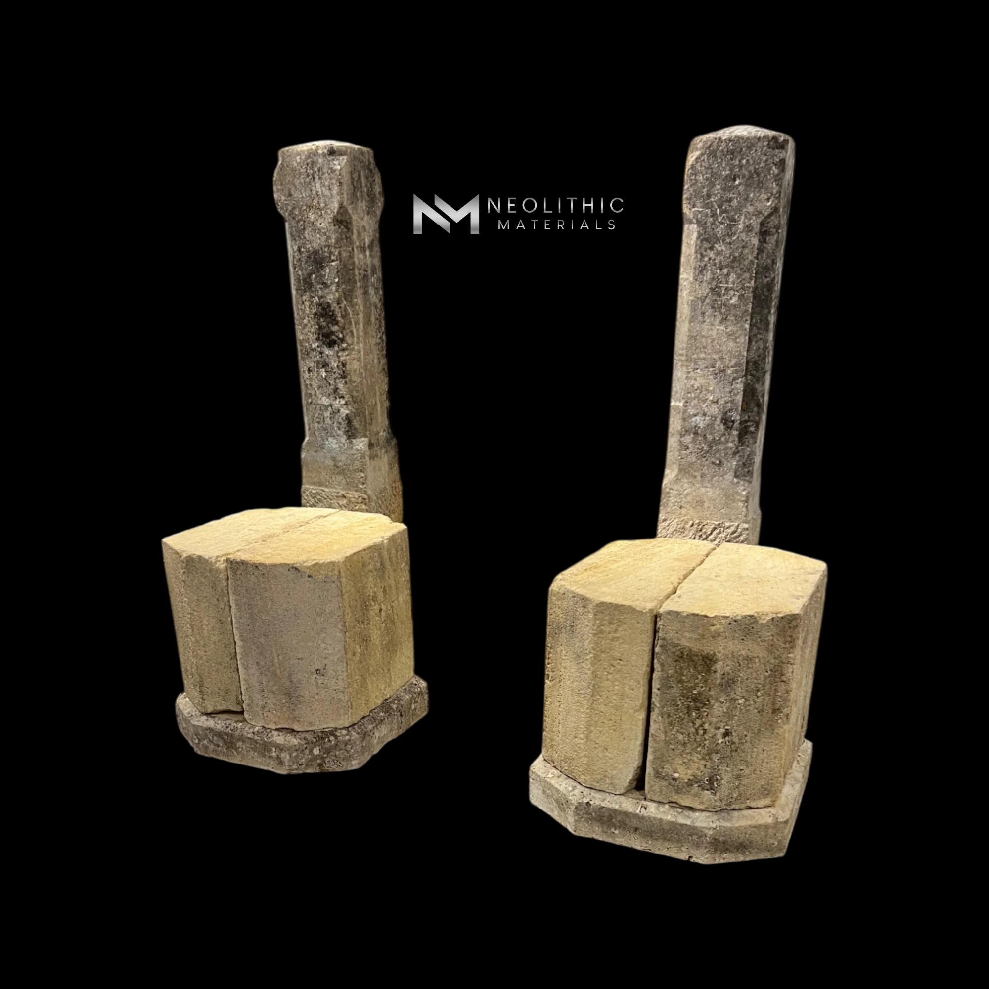 Limestone Table Base (Pair) - Image 1