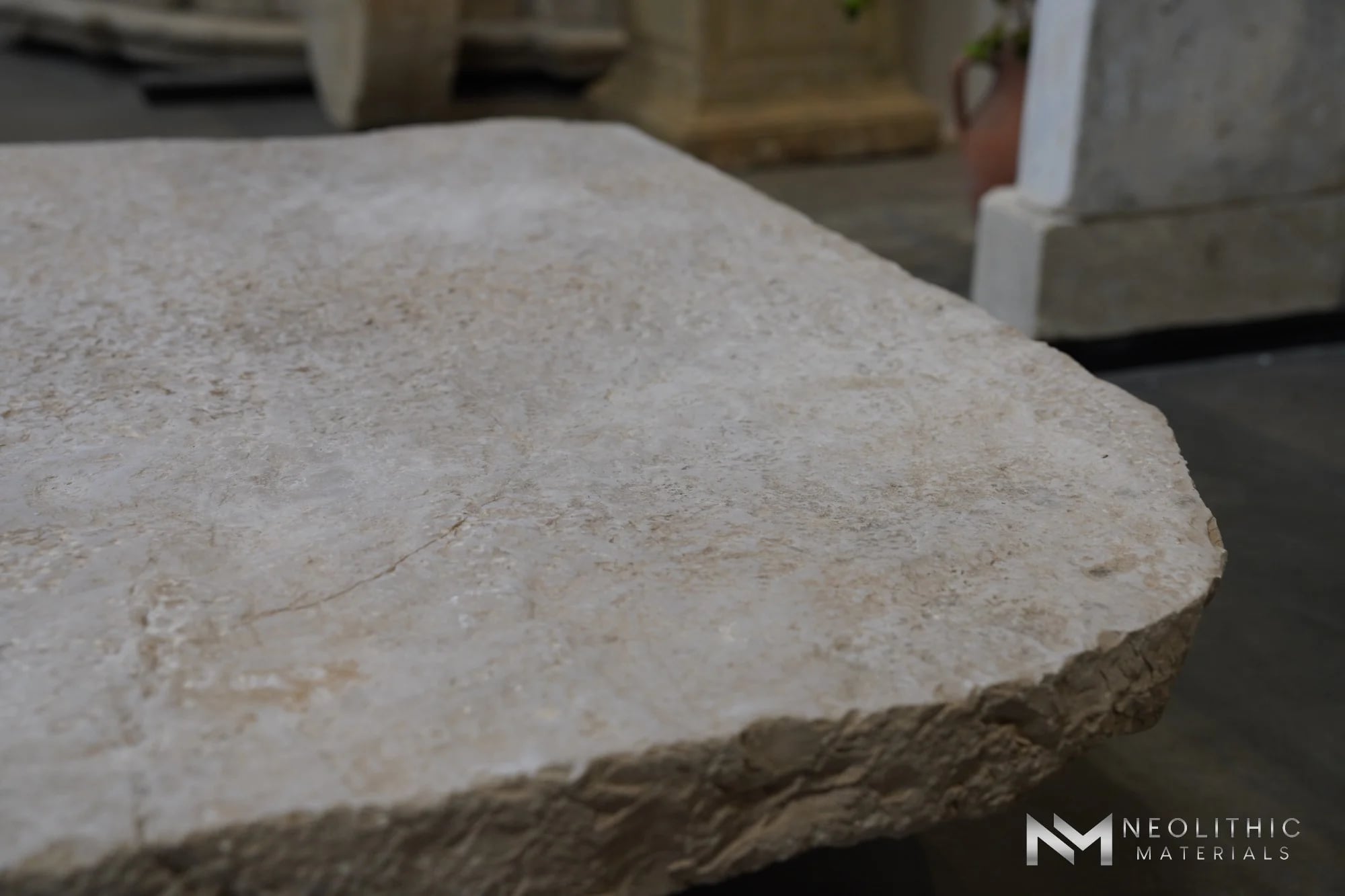 Antique Italian Limestone Table Top thumbnail 4