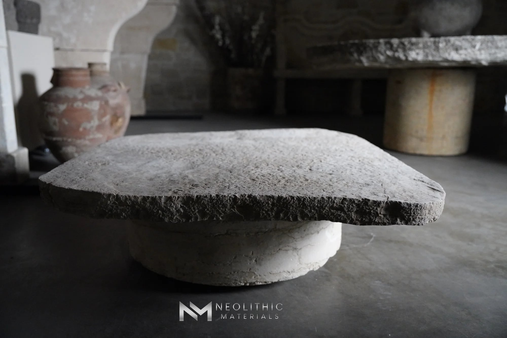 Antique Italian Limestone Table Top thumbnail 8